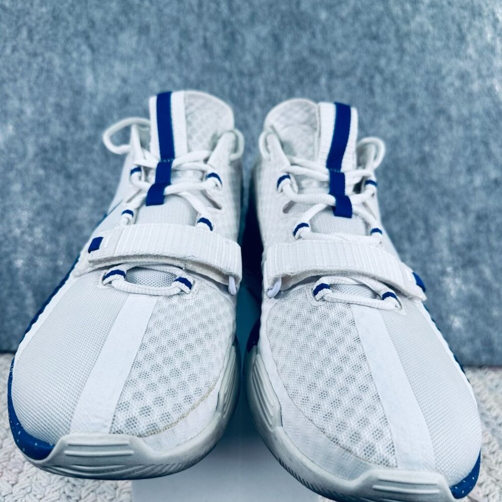 Nike Air Force Basketball Shoes Mens Size 13 White/Blue Mesh Strap Lace-Up - Picture 2 of 9
